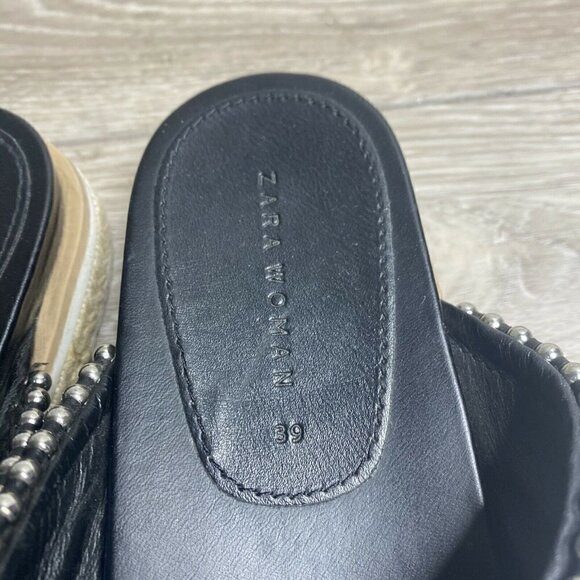 Zara Slippers Mules Clogs Slip On Embellished - Picture 5 of 8